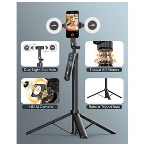 All in One 72 Inch Pro Tripod with Selfie Light and Selfie Stick NWT